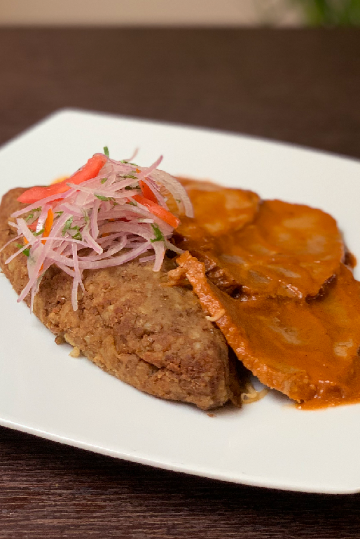 Tacu Tacu de Lentejas con Asado